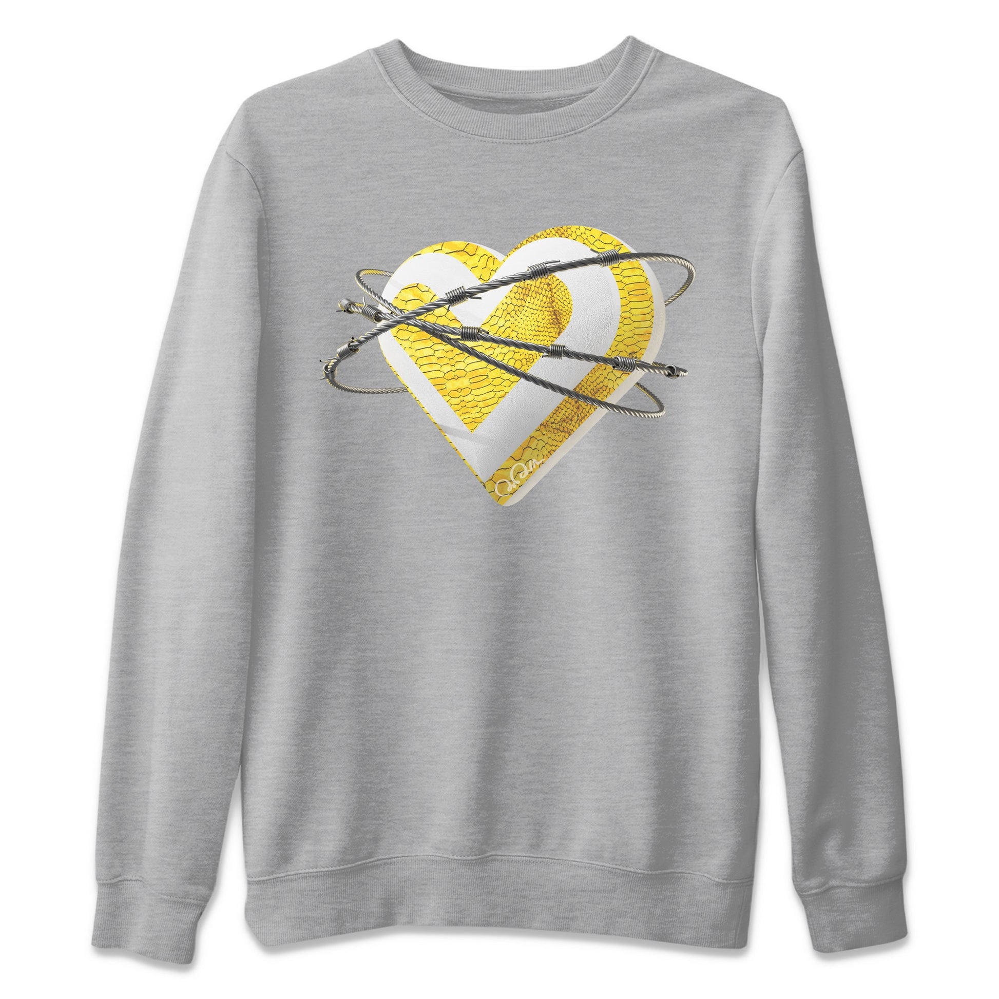 Air Jordan 11 Yellow Python Sneaker Match Tees Heart Lover Sneaker Tees AJ11 Yellow Python Sneaker Release Tees Unisex Shirts Heather Grey 2