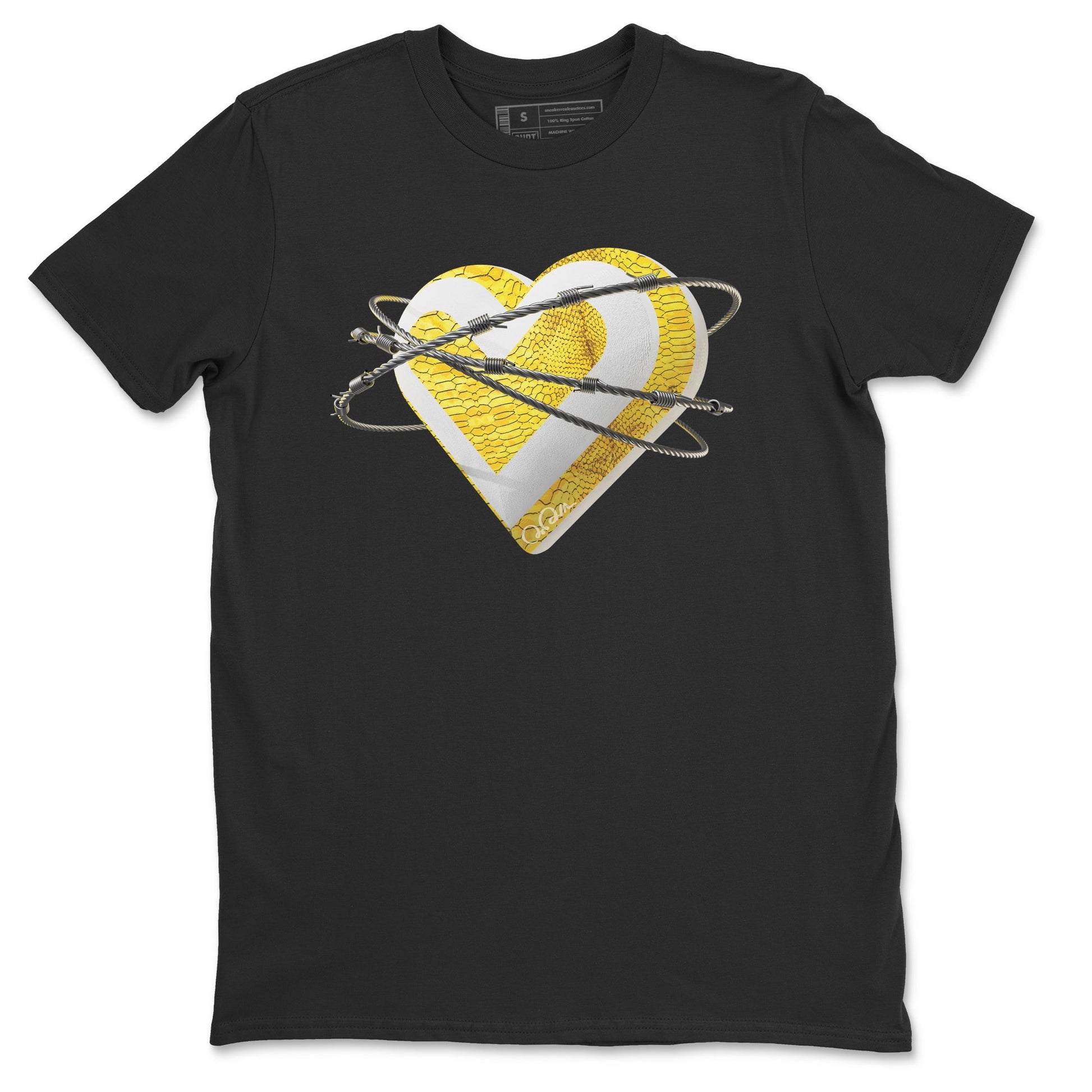 Air Jordan 11 Yellow Python Sneaker Match Tees Heart Lover Sneaker Tees AJ11 Yellow Python Sneaker Release Tees Unisex Shirts Black 2