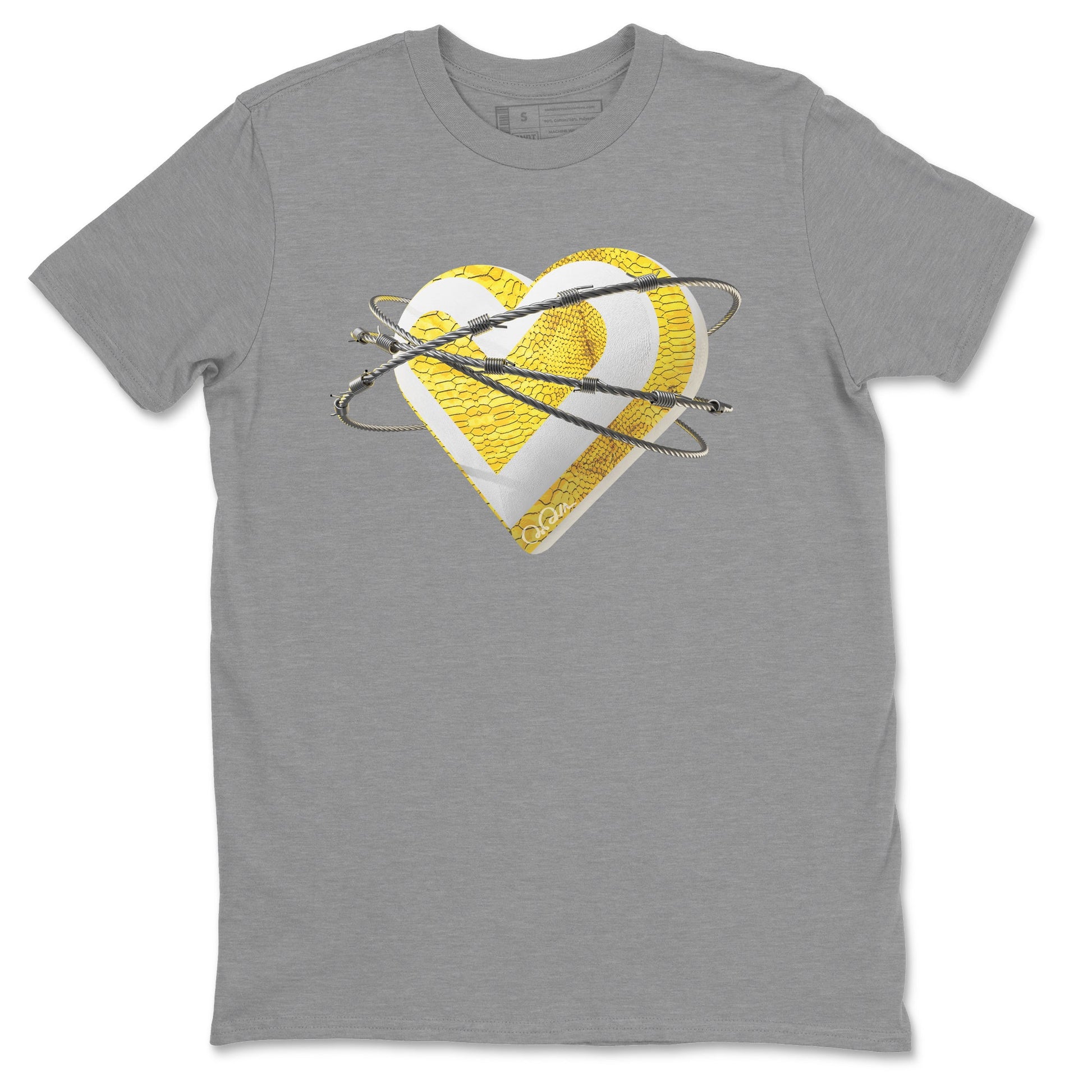 Air Jordan 11 Yellow Python Sneaker Match Tees Heart Lover Sneaker Tees AJ11 Yellow Python Sneaker Release Tees Unisex Shirts Heather Grey 2