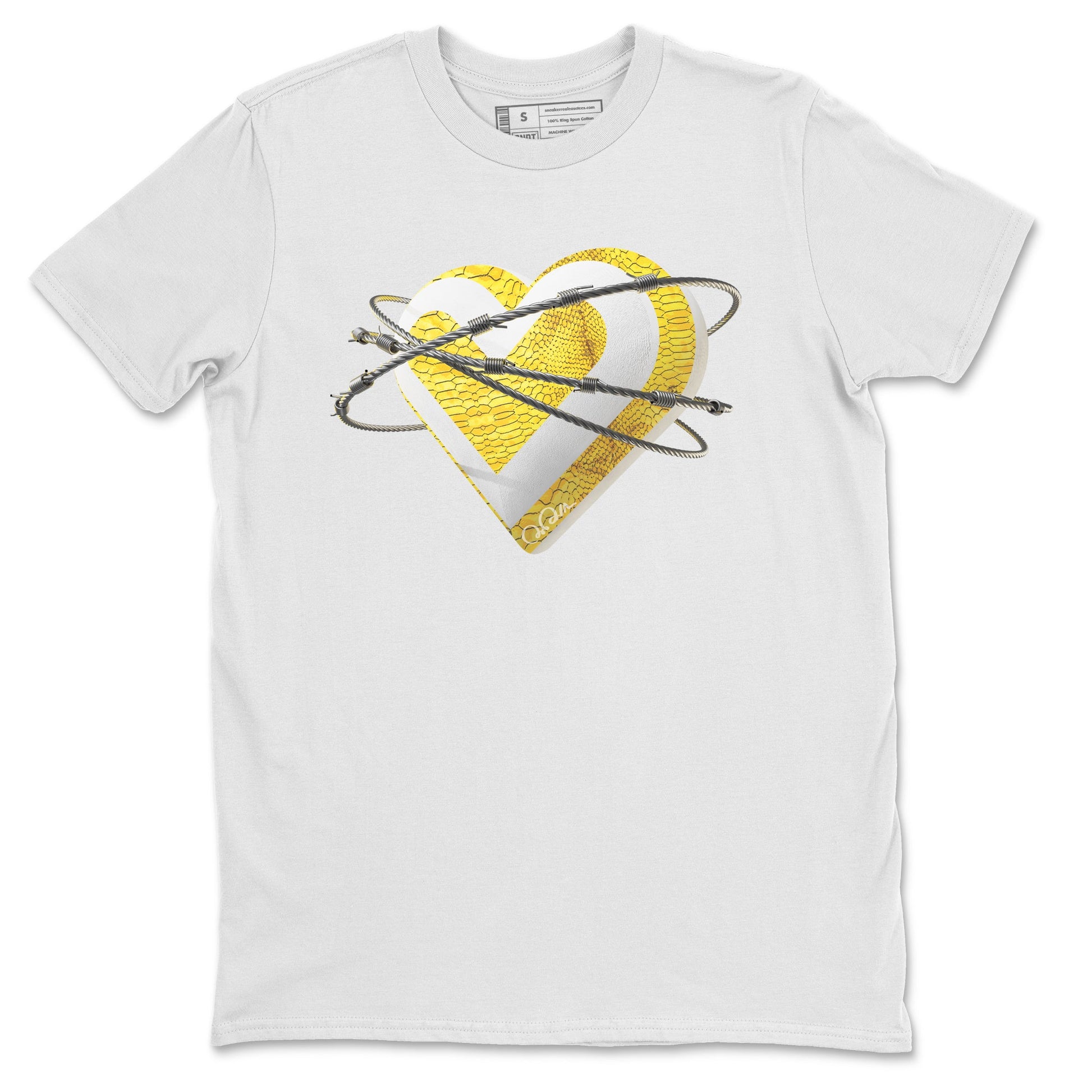 Air Jordan 11 Yellow Python Sneaker Match Tees Heart Lover Sneaker Tees AJ11 Yellow Python Sneaker Release Tees Unisex Shirts White 2