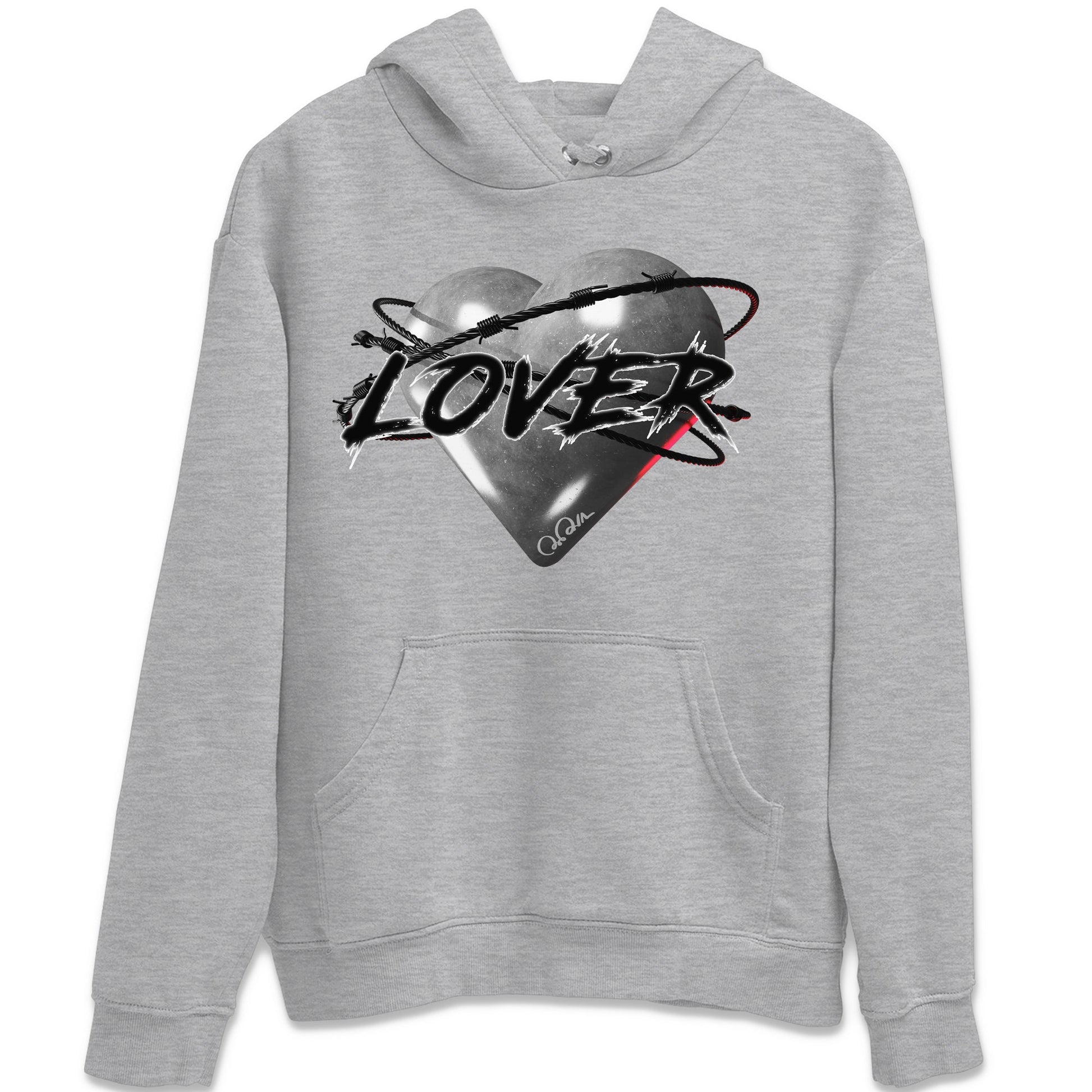 Air Jordan 14 Metallic Silver Sneaker Match Tees Heart Lover Sneaker Tees AJ14 Metallic Silver Sneaker Release Tees Unisex Shirts Heather Grey 2