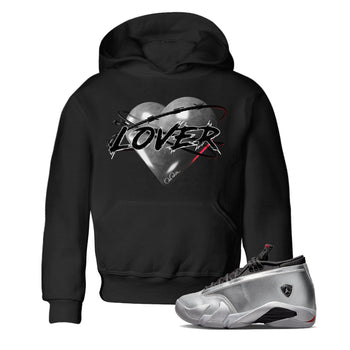 Air Jordan 14 Metallic Silver Heart Lover Baby and Kids Sneaker Tees AJ14 Metallic Silver Kids Sneaker Tees Washing and Care Tip