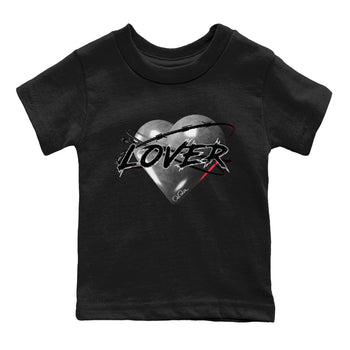 Air Jordan 14 Metallic Silver Sneaker Match Tees Heart Lover Sneaker Tees AJ14 Metallic Silver Sneaker Release Tees Kids Shirts Black 2