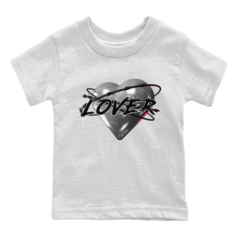 Air Jordan 14 Metallic Silver Sneaker Match Tees Heart Lover Sneaker Tees AJ14 Metallic Silver Sneaker Release Tees Kids Shirts White 2