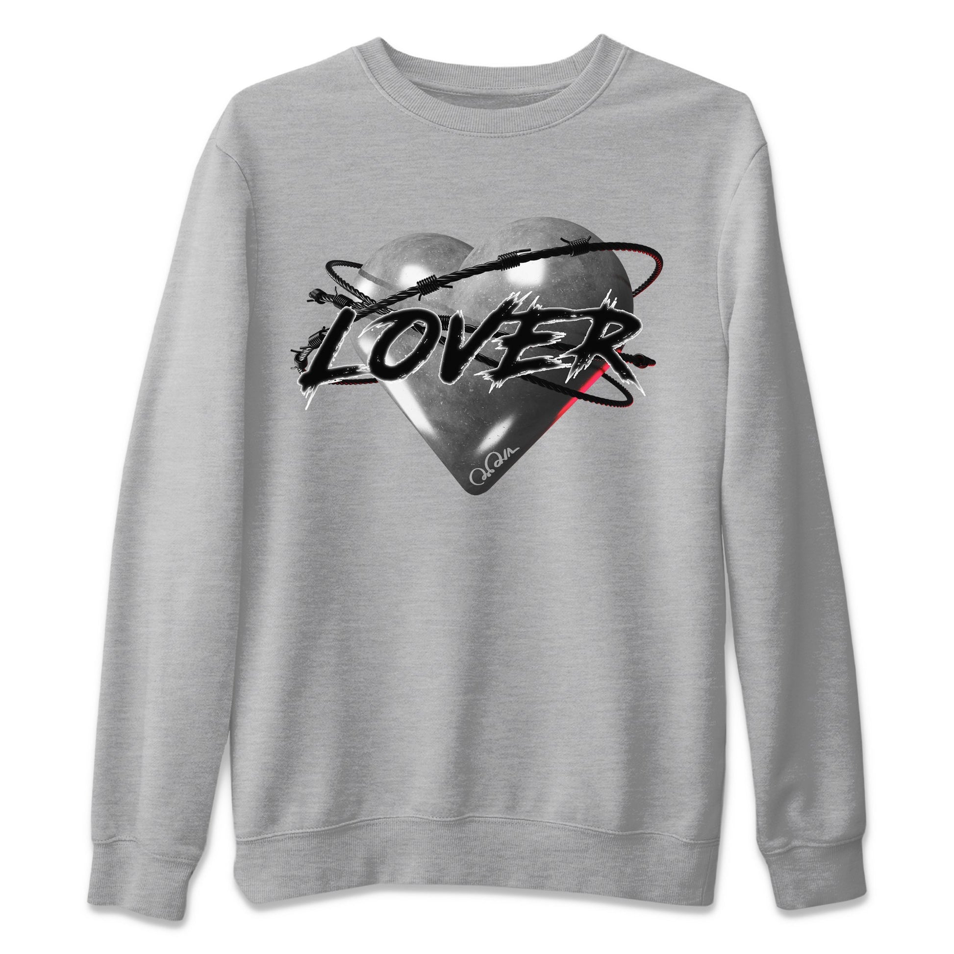 Air Jordan 14 Metallic Silver Sneaker Match Tees Heart Lover Sneaker Tees AJ14 Metallic Silver Sneaker Release Tees Unisex Shirts Heather Grey 2
