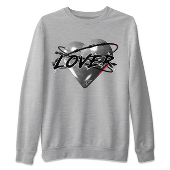 Air Jordan 14 Metallic Silver Sneaker Match Tees Heart Lover Sneaker Tees AJ14 Metallic Silver Sneaker Release Tees Unisex Shirts Heather Grey 2