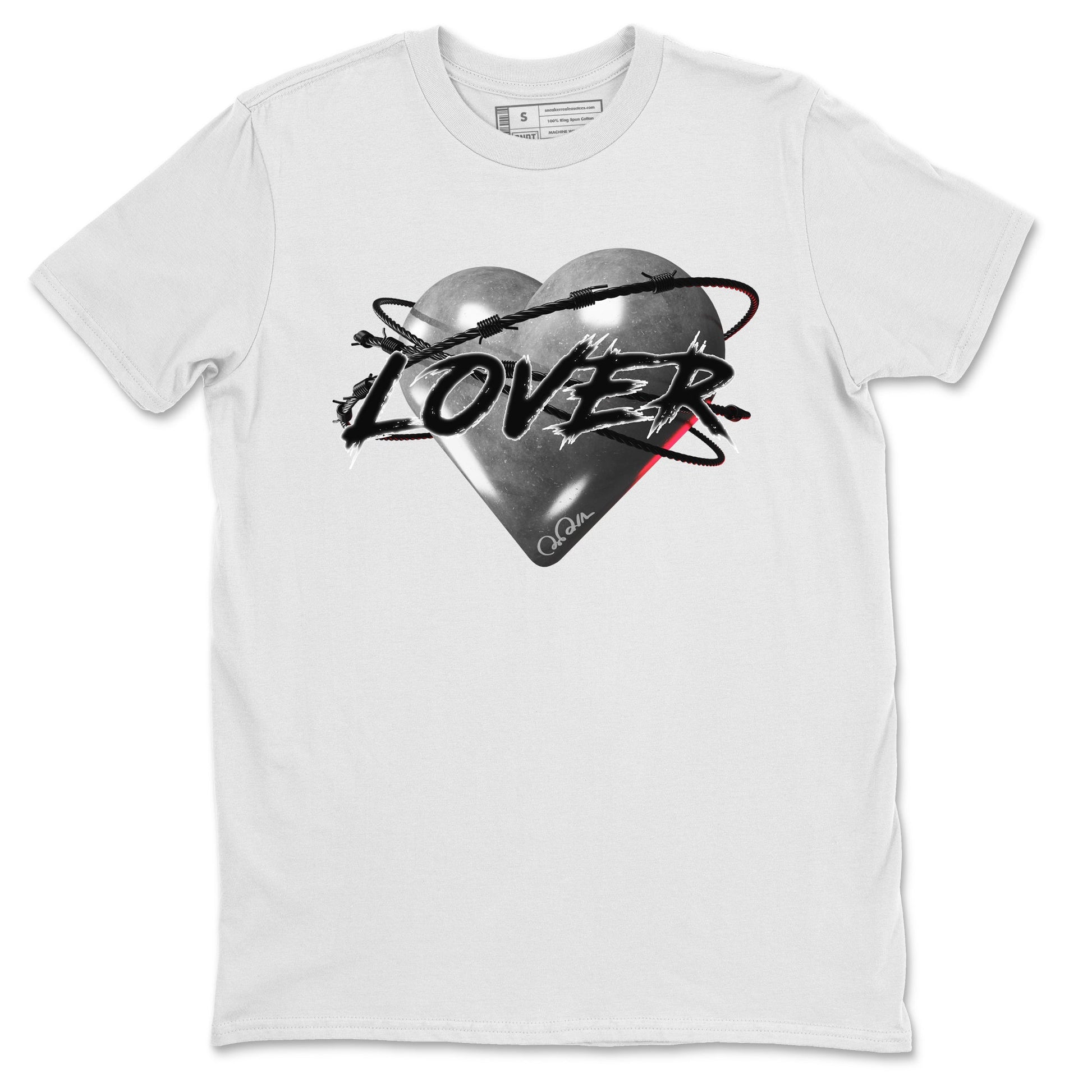 Air Jordan 14 Metallic Silver Sneaker Match Tees Heart Lover Sneaker Tees AJ14 Metallic Silver Sneaker Release Tees Unisex Shirts White 2