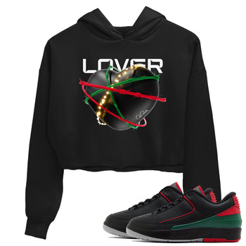 2s Christmas X-mas gift shirt to match jordans Heart Lover sneaker tees Air Jordan 2 Christmas SNRT Sneaker Release Tees Black 1 Crop T-Shirt