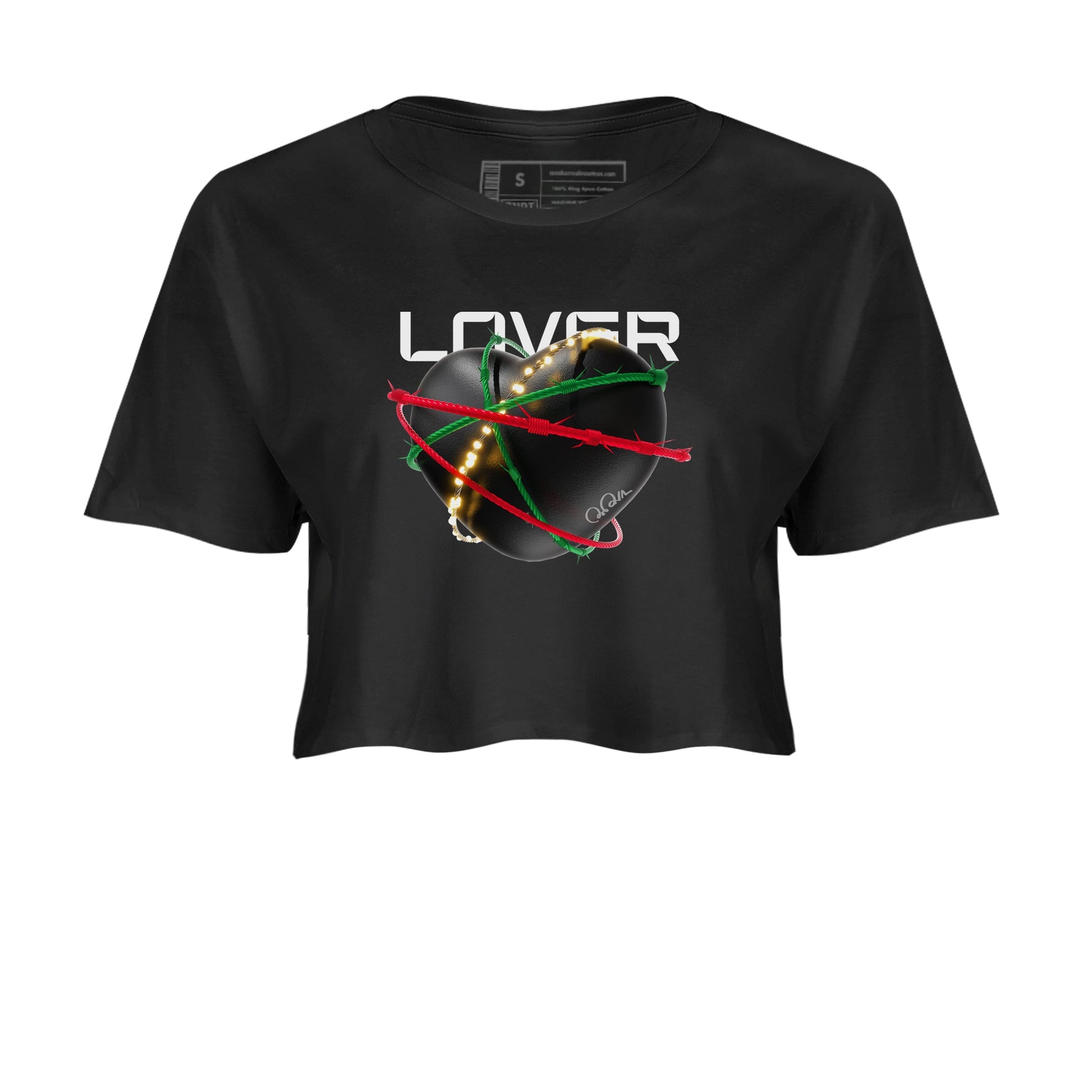2s Christmas X-mas gift shirt to match jordans Heart Lover sneaker tees Air Jordan 2 Christmas SNRT Sneaker Release Tees Black 2 Crop T-Shirt