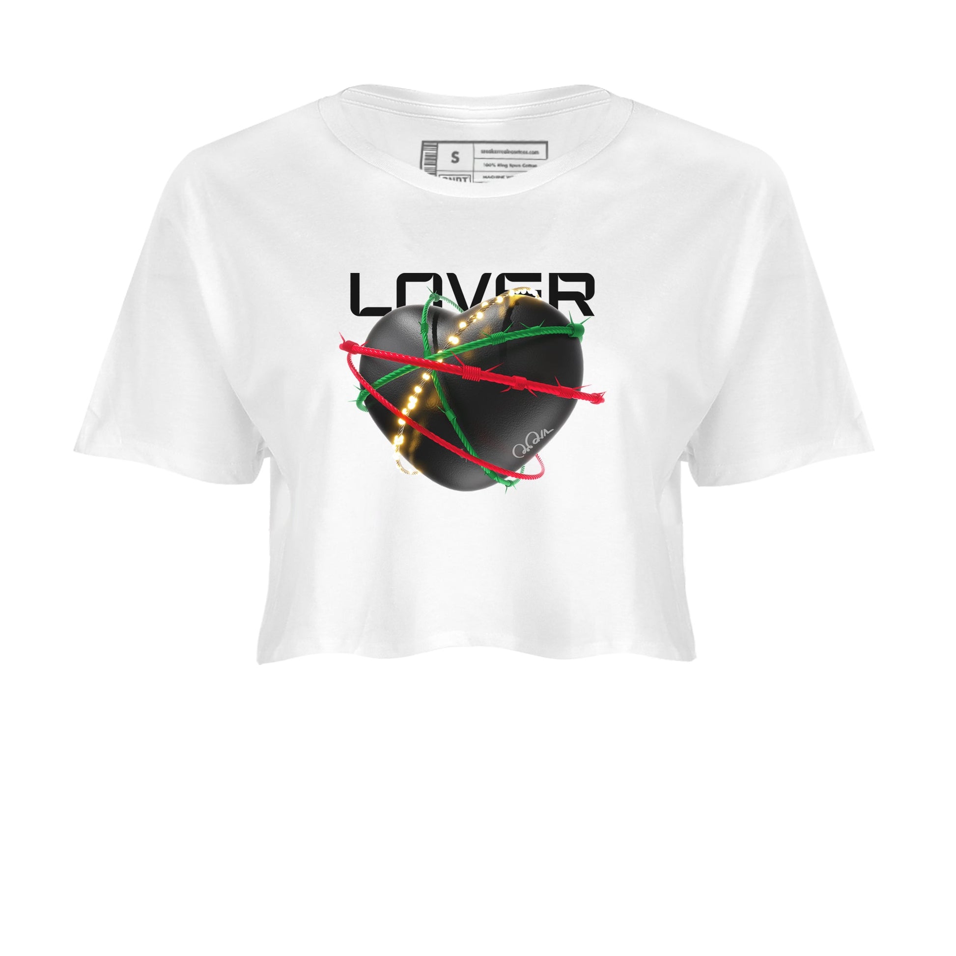 2s Christmas X-mas gift shirt to match jordans Heart Lover sneaker tees Air Jordan 2 Christmas SNRT Sneaker Release Tees White 2 Crop T-Shirt