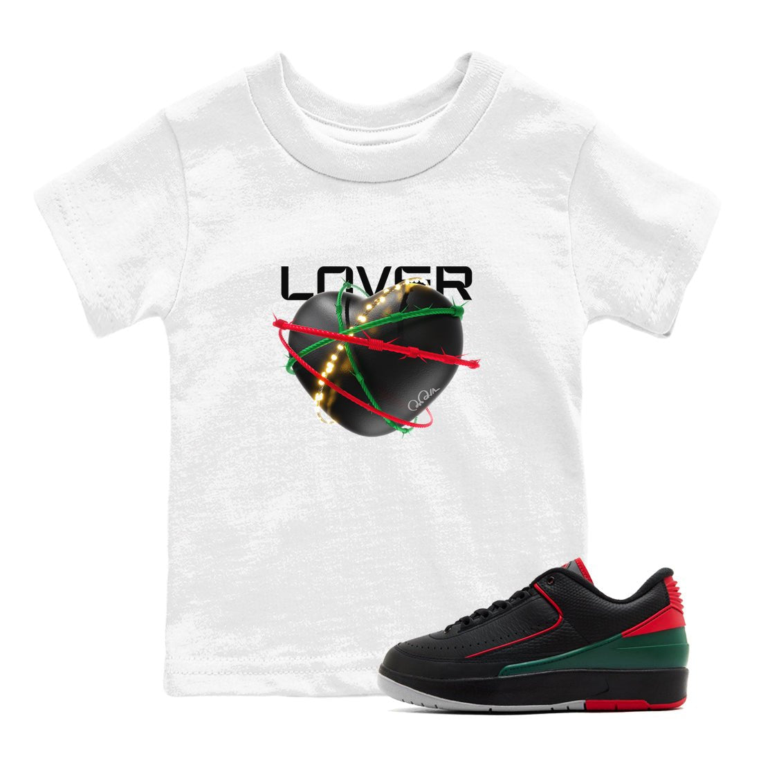 2s Christmas X-mas gift shirt to match jordans Heart Lover sneaker tees Air Jordan 2 Christmas SNRT Sneaker Release Tees Baby Toddler White 1 T-Shirt