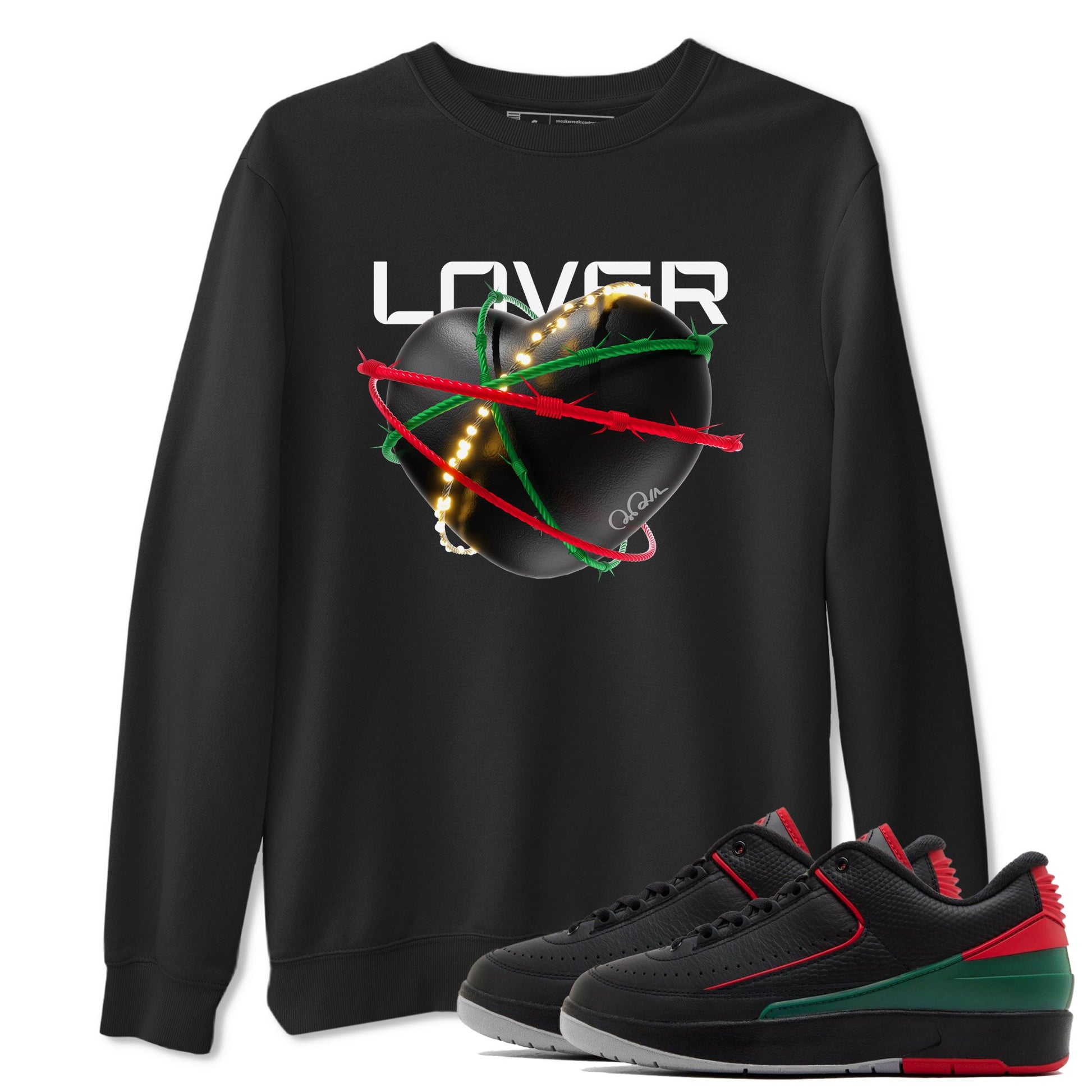 2s Christmas X-mas gift shirt to match jordans Heart Lover sneaker tees Air Jordan 2 Christmas SNRT Sneaker Release Tees Unisex Black 1 T-Shirt