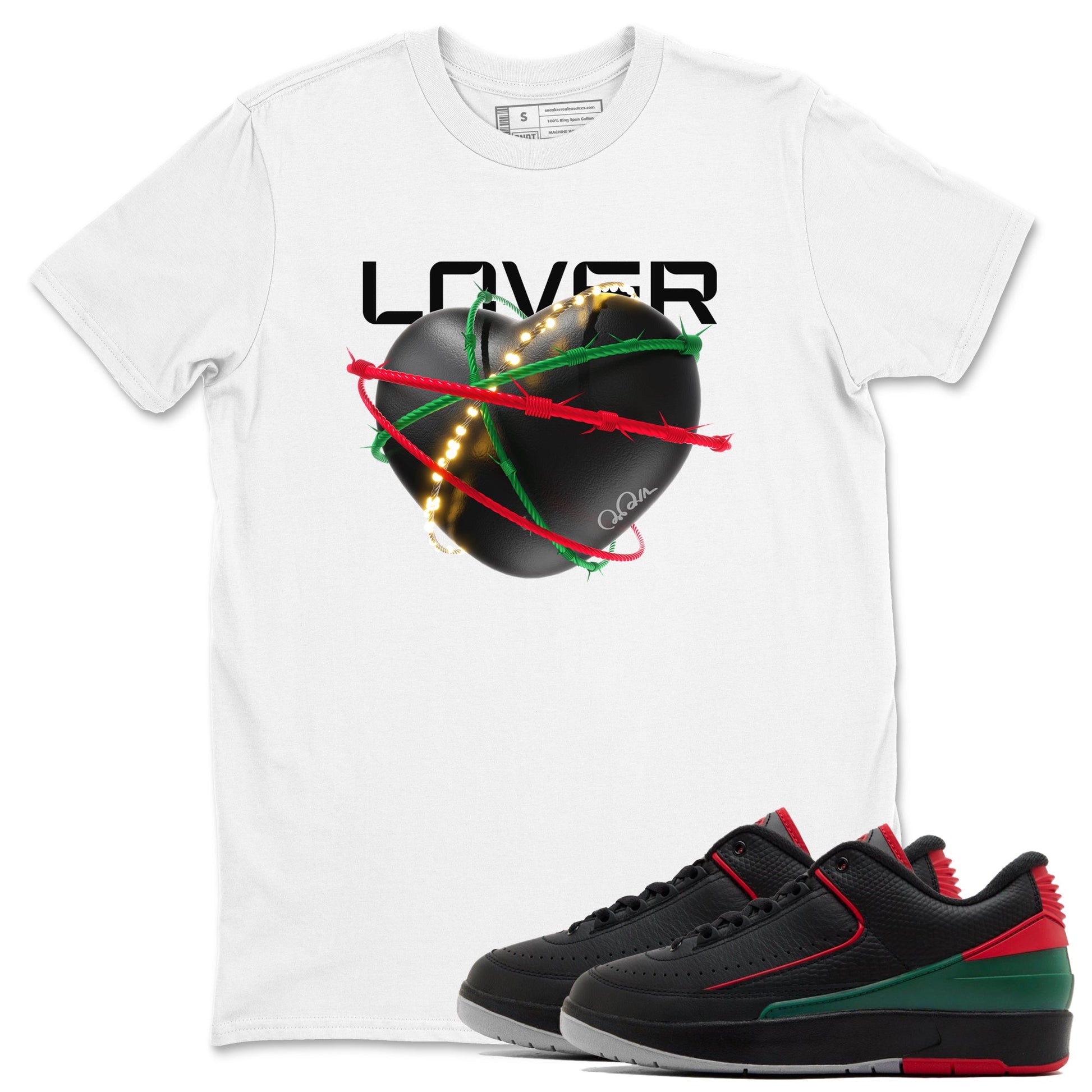 2s Christmas X-mas gift shirt to match jordans Heart Lover sneaker tees Air Jordan 2 Christmas SNRT Sneaker Release Tees Unisex White 1 T-Shirt