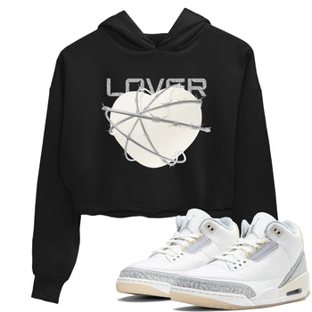 3s Ivory shirt to match jordans Heart Lover sneaker tees Air Jordan 3 Ivory SNRT Sneaker Release Tees Black 1 crop length shirt