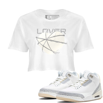 3s Ivory shirt to match jordans Heart Lover sneaker tees Air Jordan 3 Ivory SNRT Sneaker Release Tees White 1 crop length shirt
