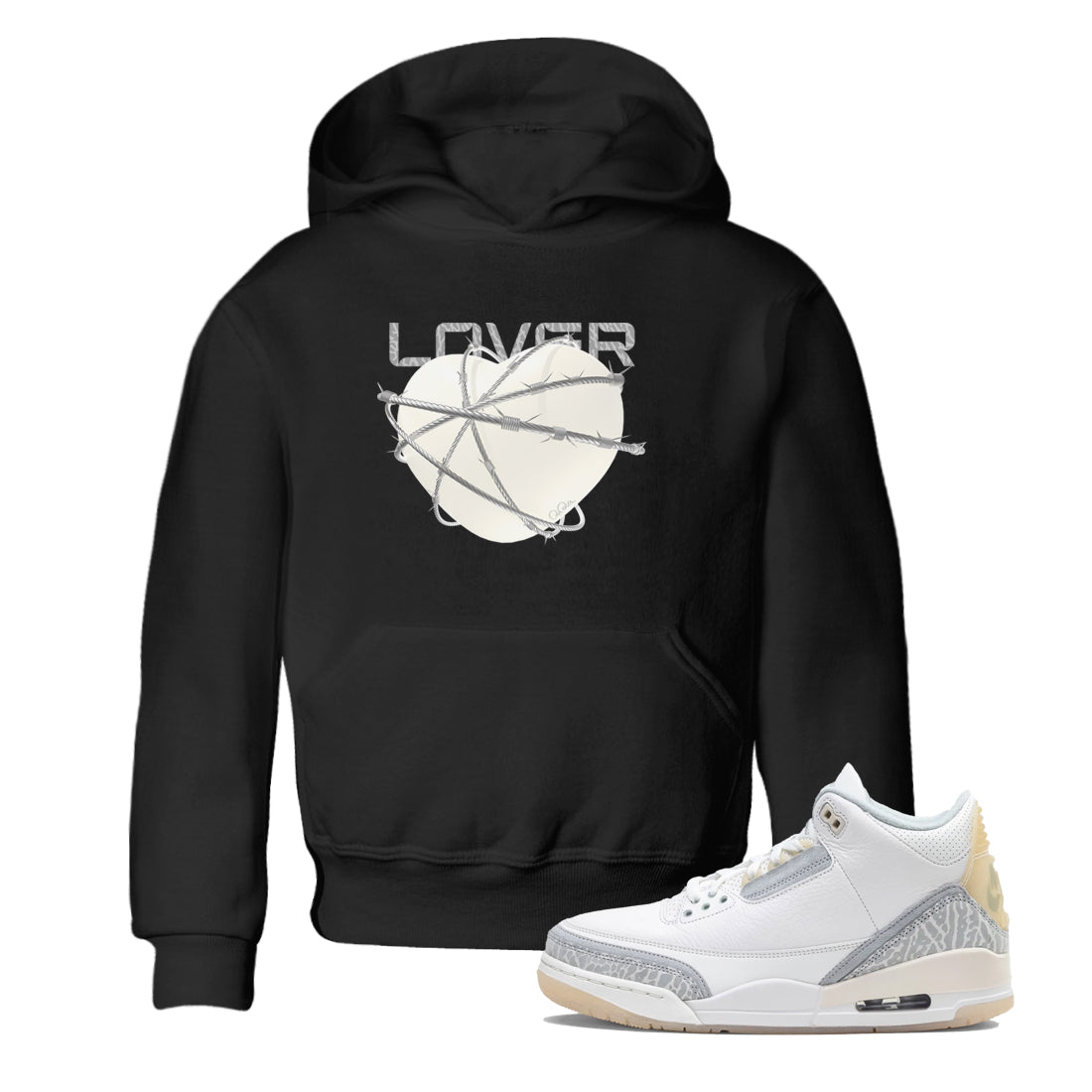 3s Ivory shirt to match jordans Heart Lover sneaker tees Air Jordan 3 Ivory SNRT sneaker release tees baby toddler Black 1 cotton Shirt