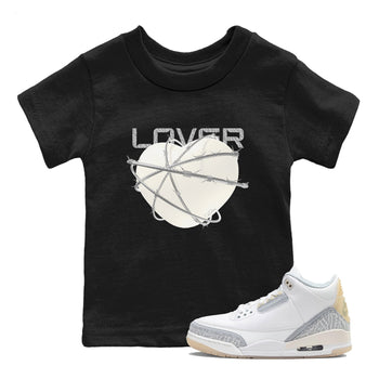 3s Ivory shirt to match jordans Heart Lover sneaker tees Air Jordan 3 Ivory SNRT sneaker release tees baby toddler Black 1 cotton Shirt