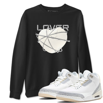 3s Ivory shirt to match jordans Heart Lover sneaker tees Air Jordan 3 Ivory SNRT Sneaker Release Tees unisex cotton Black 1 crew neck shirt