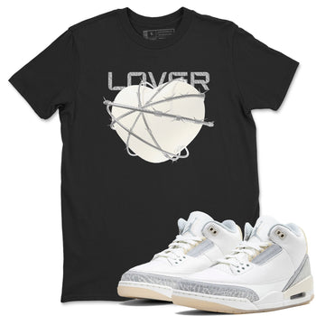 3s Ivory shirt to match jordans Heart Lover sneaker tees Air Jordan 3 Ivory SNRT Sneaker Release Tees unisex cotton Black 1 crew neck shirt