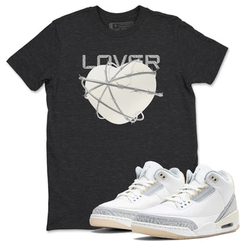 3s Ivory shirt to match jordans Heart Lover sneaker tees Air Jordan 3 Ivory SNRT Sneaker Release Tees unisex cotton Charcoal Heather 1 crew neck shirt