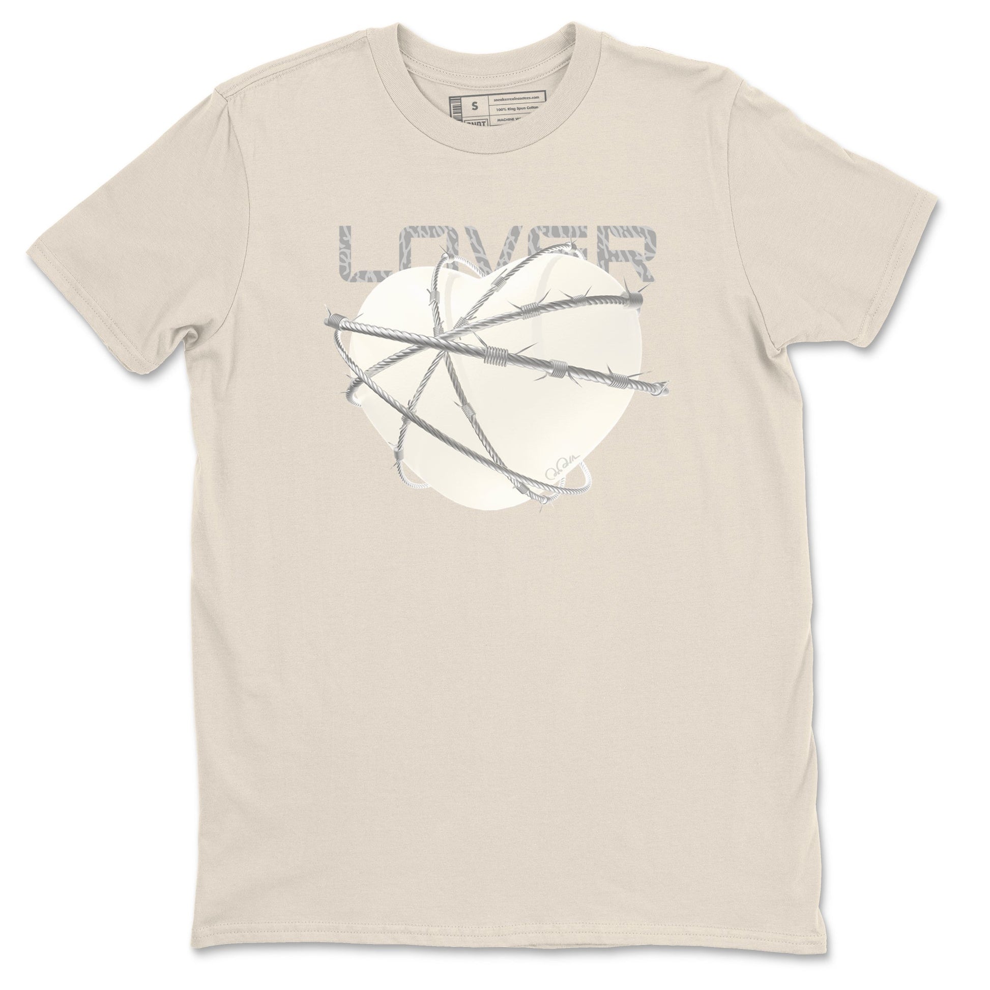 3s Ivory shirt to match jordans Heart Lover sneaker tees Air Jordan 3 Ivory SNRT Sneaker Release Tees unisex cotton Natural 2 crew neck shirt