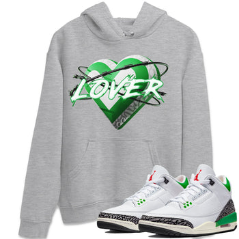 Air Jordan 3 Lucky Green Sneaker Match Tees Heart Lover Sneaker Tees AJ3 Lucky Green Sneaker Release Tees Unisex Shirts Heather Grey 1