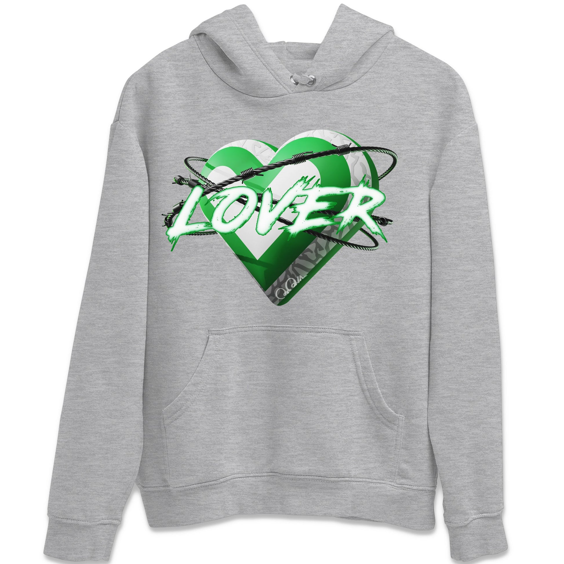 Air Jordan 3 Lucky Green Sneaker Match Tees Heart Lover Sneaker Tees AJ3 Lucky Green Sneaker Release Tees Unisex Shirts Heather Grey 2