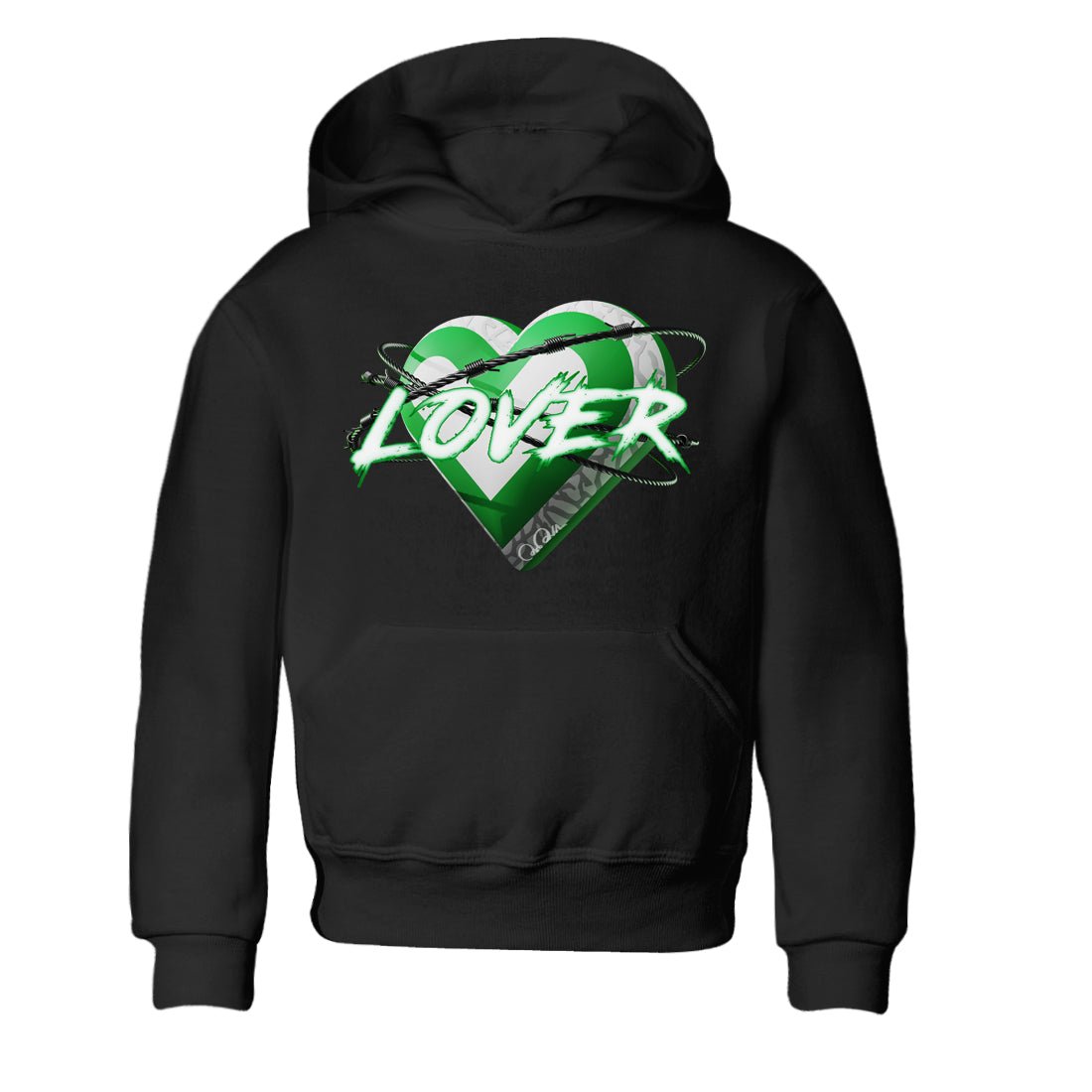 Air Jordan 3 Lucky Green Sneaker Match Tees Heart Lover Sneaker Tees AJ3 Lucky Green Sneaker Release Tees Kids Shirts Black 2