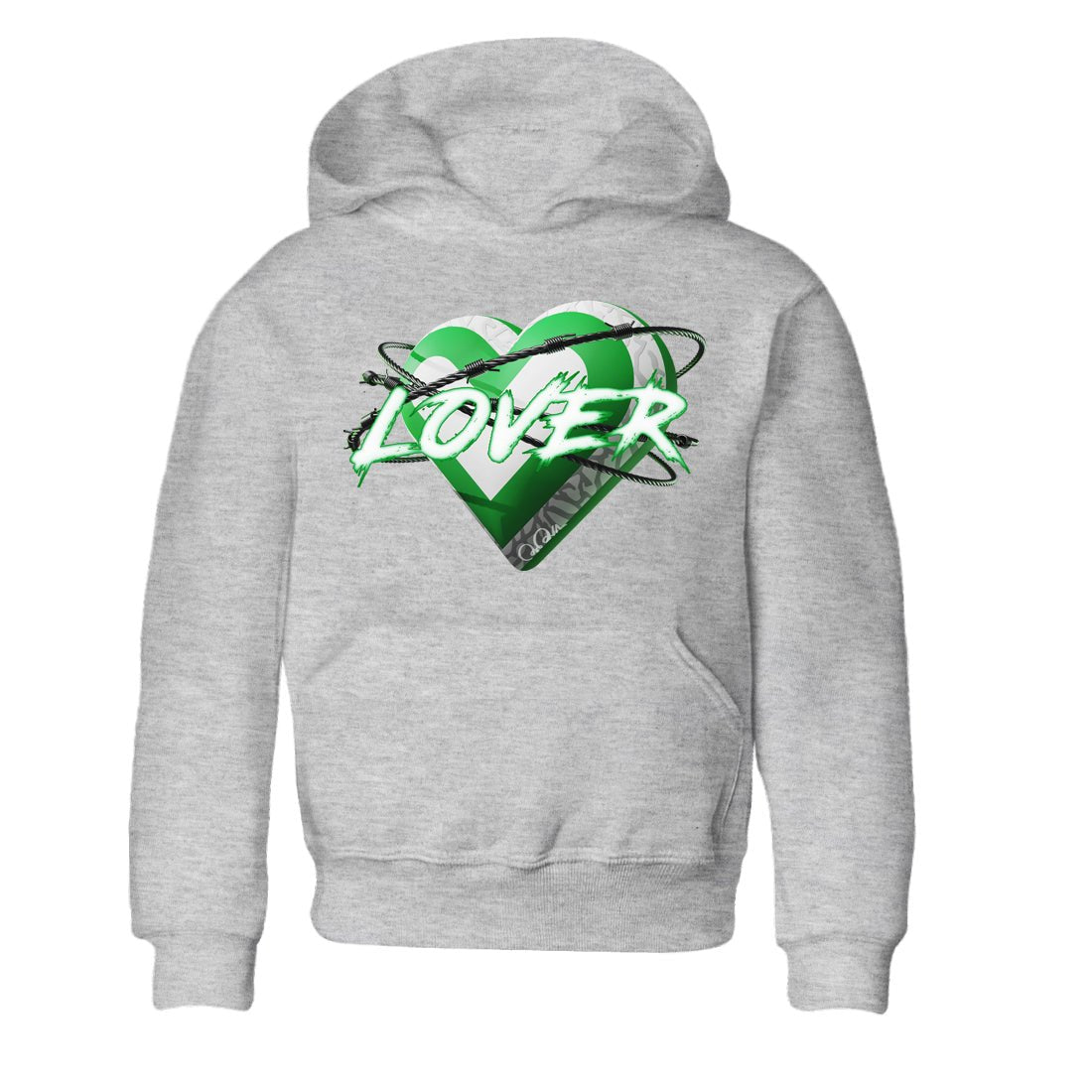 Air Jordan 3 Lucky Green Sneaker Match Tees Heart Lover Sneaker Tees AJ3 Lucky Green Sneaker Release Tees Kids Shirts Heather Grey 2