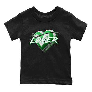 Air Jordan 3 Lucky Green Sneaker Match Tees Heart Lover Sneaker Tees AJ3 Lucky Green Sneaker Release Tees Kids Shirts Black 2