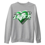 Air Jordan 3 Lucky Green Sneaker Match Tees Heart Lover Sneaker Tees AJ3 Lucky Green Sneaker Release Tees Unisex Shirts Heather Grey 2