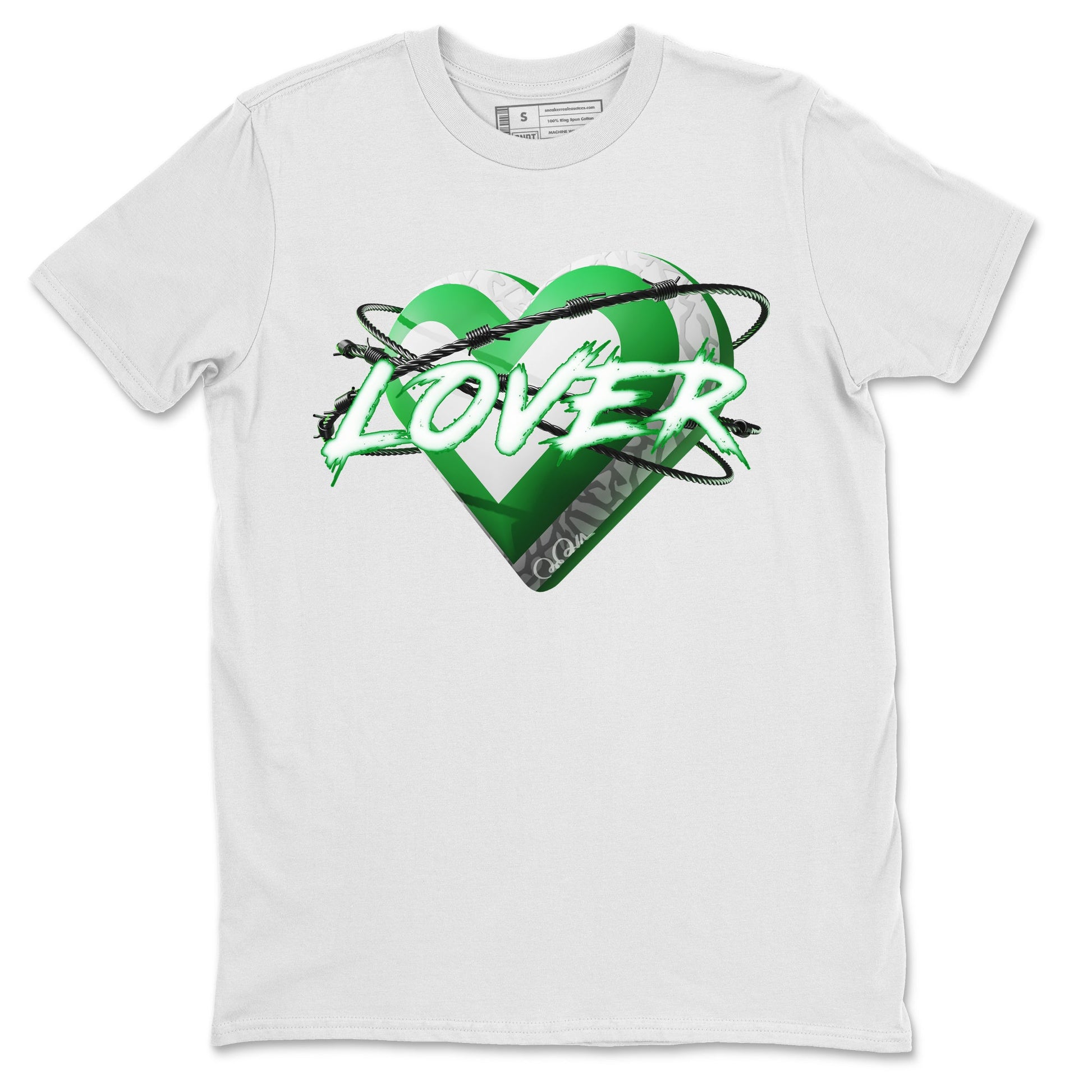 Air Jordan 3 Lucky Green Sneaker Match Tees Heart Lover Sneaker Tees AJ3 Lucky Green Sneaker Release Tees Unisex Shirts White 2