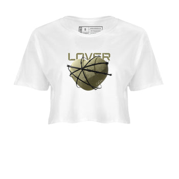 Air Jordan 4 Medium Olive shirt to match jordans Heart Lover sneaker tees AJ4Medium Olive SNRT Sneaker Release Tees White 2 Crop T-Shirt