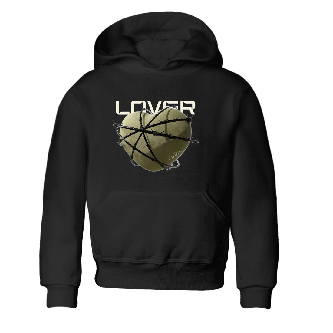 Air Jordan 4 Medium Olive shirt to match jordans Heart Lover sneaker tees AJ4Medium Olive SNRT Sneaker Release Tees Baby Toddler Black 2 T-Shirt