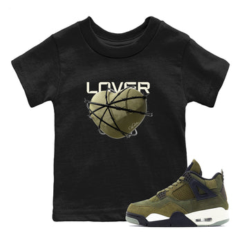 Air Jordan 4 Medium Olive shirt to match jordans Heart Lover sneaker tees AJ4Medium Olive SNRT Sneaker Release Tees Baby Toddler Black 1 T-Shirt