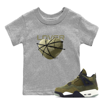 Air Jordan 4 Medium Olive shirt to match jordans Heart Lover sneaker tees AJ4Medium Olive SNRT Sneaker Release Tees Baby Toddler Heather Grey 1 T-Shirt