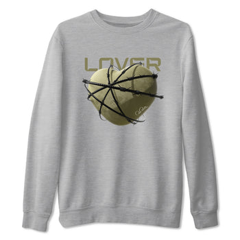 Air Jordan 4 Medium Olive shirt to match jordans Heart Lover sneaker tees AJ4Medium Olive SNRT Sneaker Release Tees Unisex Heather Grey 2 T-Shirt