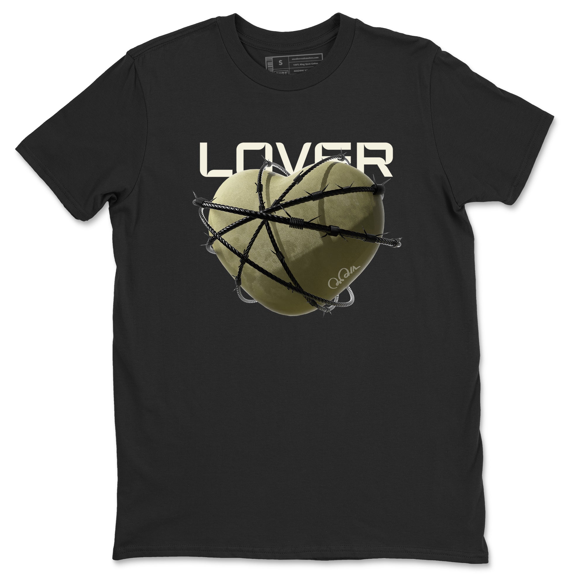 Air Jordan 4 Medium Olive shirt to match jordans Heart Lover sneaker tees AJ4Medium Olive SNRT Sneaker Release Tees Unisex Black 2 T-Shirt