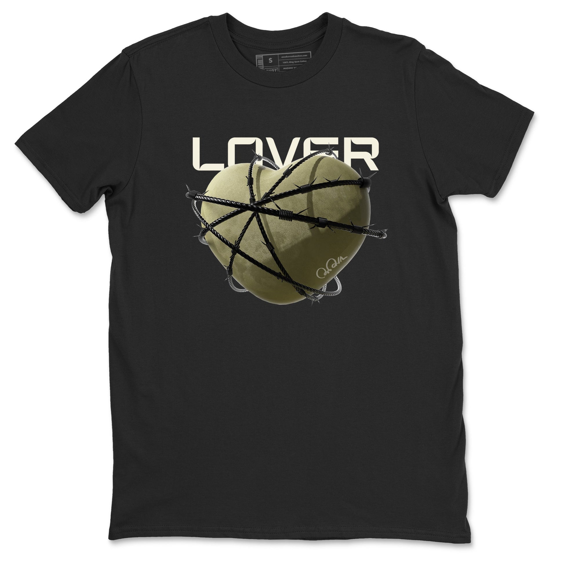 Air Jordan 4 Medium Olive shirt to match jordans Heart Lover sneaker tees AJ4Medium Olive SNRT Sneaker Release Tees Unisex Black 2 T-Shirt