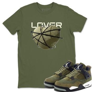 Air Jordan 4 Medium Olive shirt to match jordans Heart Lover sneaker tees AJ4Medium Olive SNRT Sneaker Release Tees Unisex Military Green 1 T-Shirt