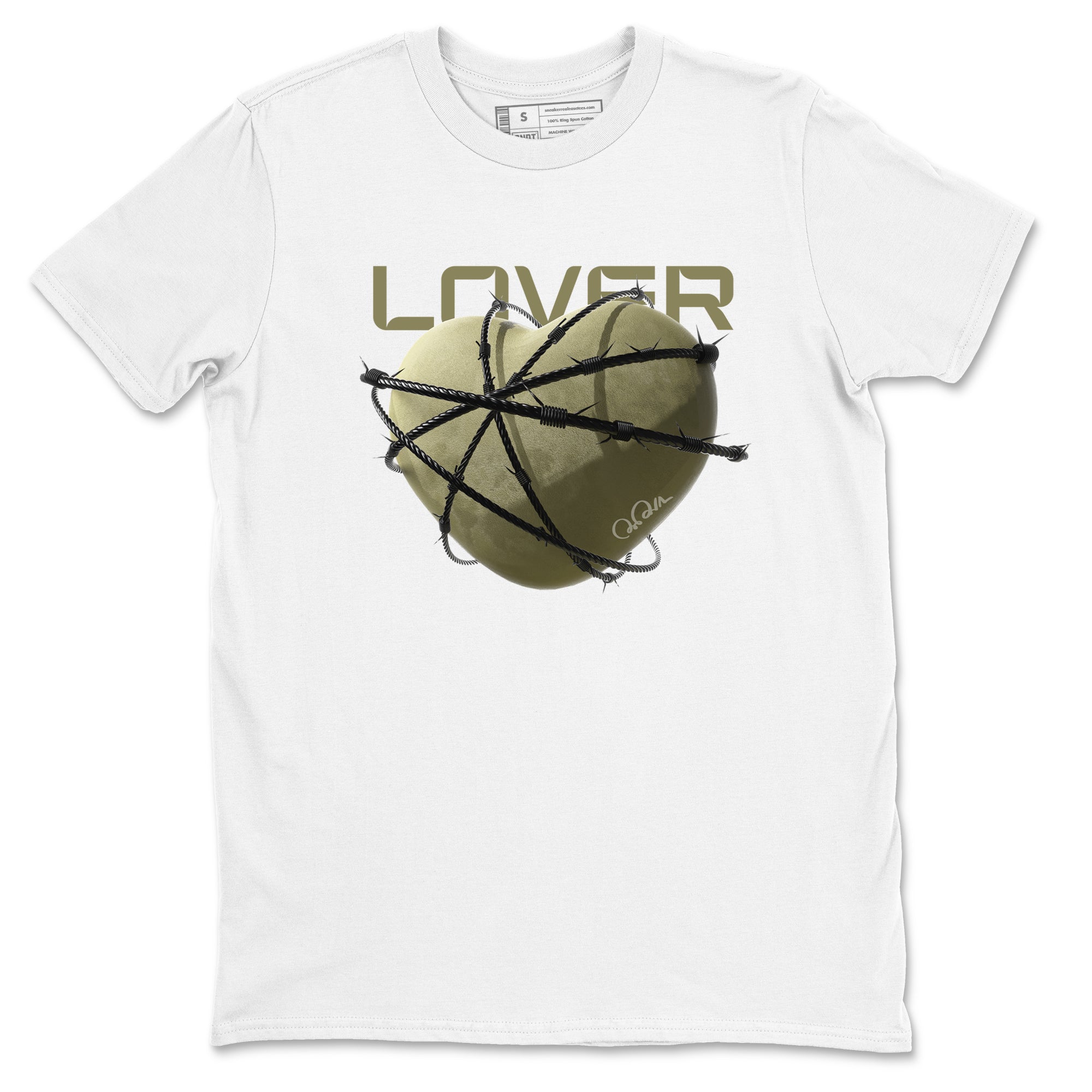 Air Jordan 4 Medium Olive shirt to match jordans Heart Lover sneaker tees AJ4Medium Olive SNRT Sneaker Release Tees Unisex White 2 T-Shirt