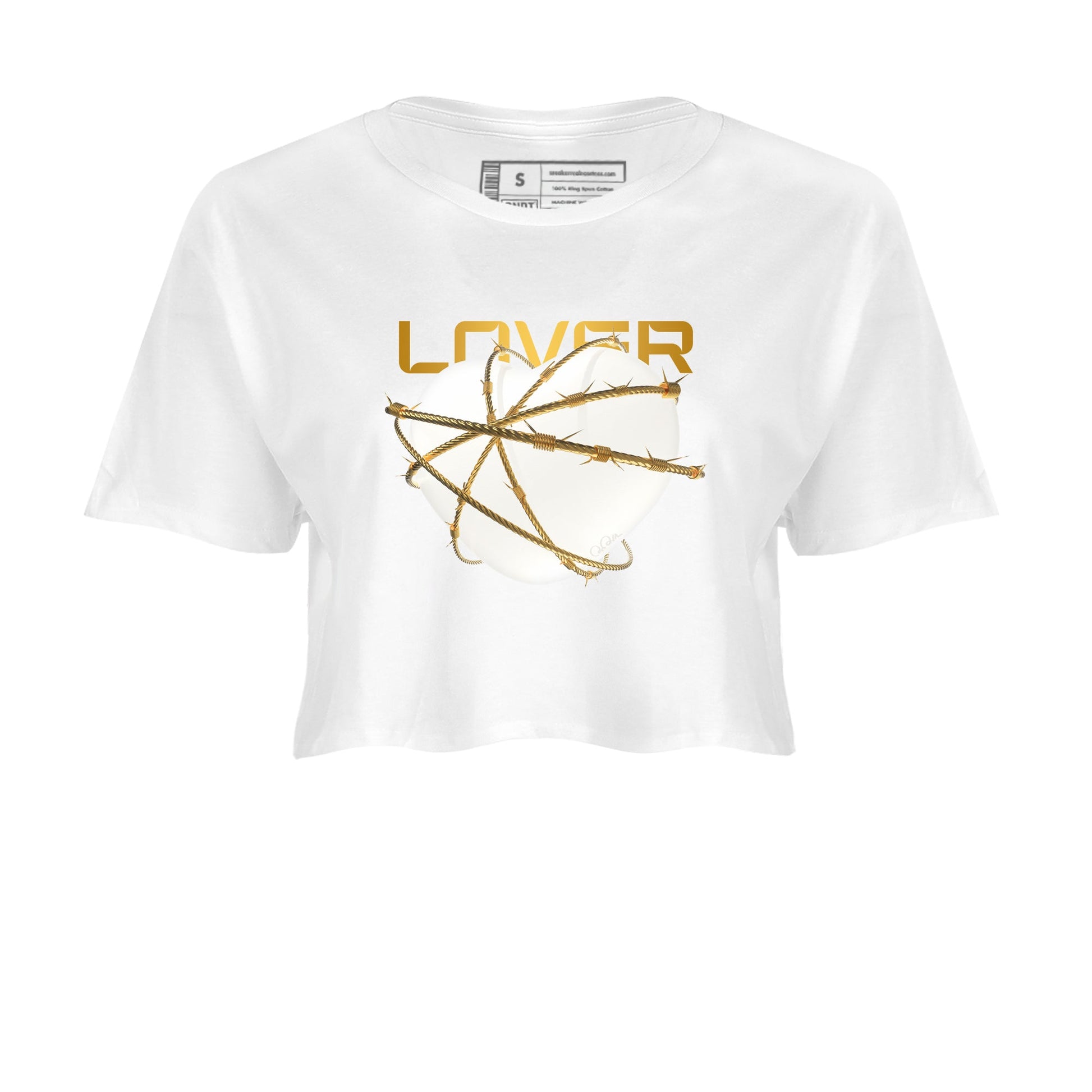 4s Sail shirt to match jordans Heart Lover sneaker tees Air Jordan 4 Sail SNRT Sneaker Release Tees White 2 crop length shirt