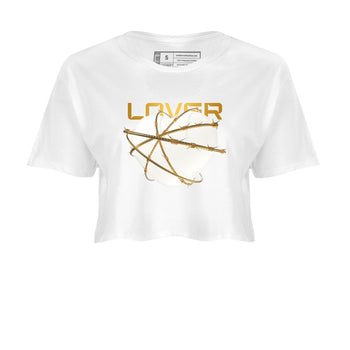 4s Sail shirt to match jordans Heart Lover sneaker tees Air Jordan 4 Sail SNRT Sneaker Release Tees White 2 crop length shirt