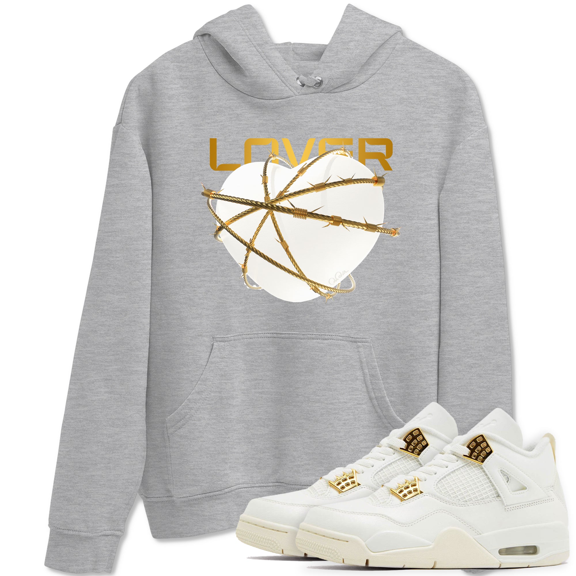 4s Sail shirt to match jordans Heart Lover sneaker tees Air Jordan 4 Sail SNRT Sneaker Release Tees unisex cotton Heather Grey 1 crew neck shirt