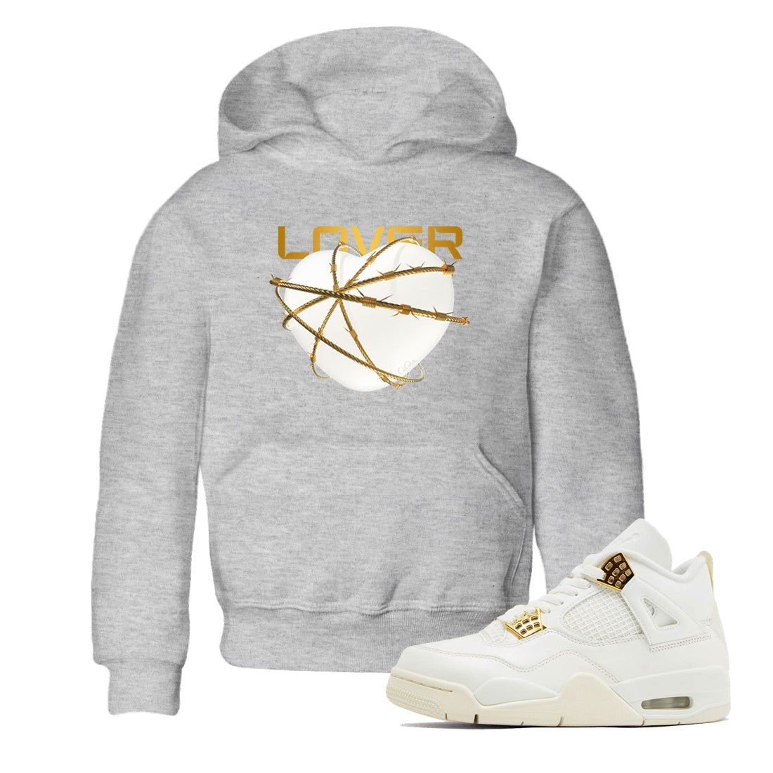 4s Sail shirt to match jordans Heart Lover sneaker tees Air Jordan 4 Sail SNRT sneaker release tees baby toddler Heather Grey 1 cotton Shirt