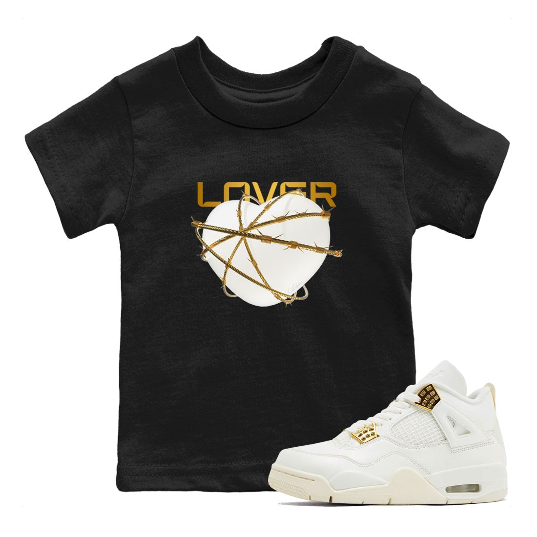 4s Sail shirt to match jordans Heart Lover sneaker tees Air Jordan 4 Sail SNRT sneaker release tees baby toddler Black 1 cotton Shirt