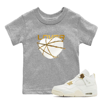 4s Sail shirt to match jordans Heart Lover sneaker tees Air Jordan 4 Sail SNRT sneaker release tees baby toddler Heather Grey 1 cotton Shirt