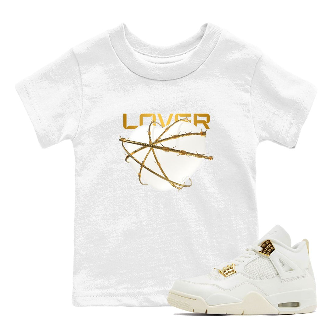 4s Sail shirt to match jordans Heart Lover sneaker tees Air Jordan 4 Sail SNRT sneaker release tees baby toddler White 1 cotton Shirt