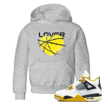 AJ4 Vivid Sulfur shirt to match jordans Heart Lover sneaker tees Air Jordan 4 Vivid Sulfur SNRT sneaker release tees baby toddler Heather Grey 1 cotton Shirt