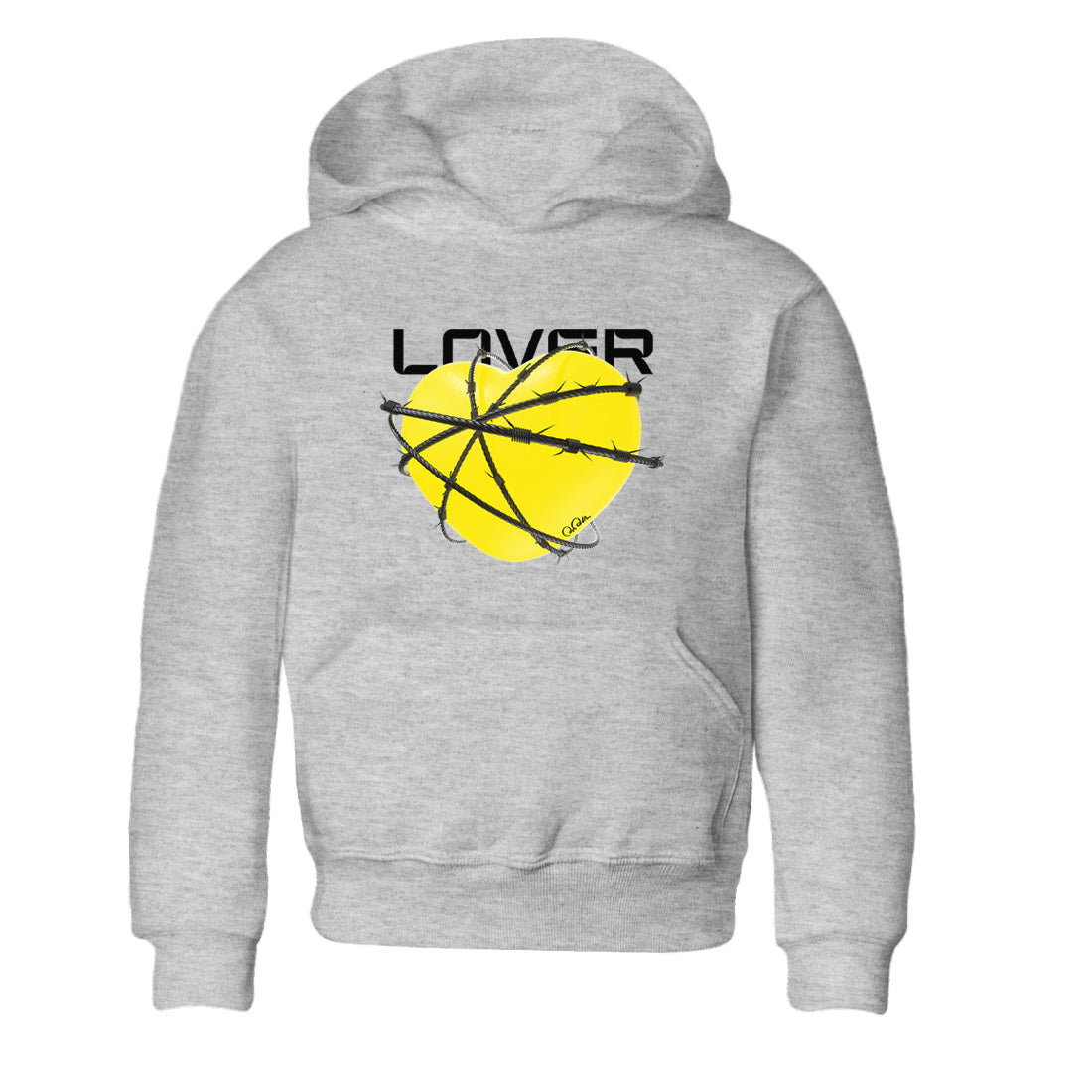 AJ4 Vivid Sulfur shirt to match jordans Heart Lover sneaker tees Air Jordan 4 Vivid Sulfur SNRT sneaker release tees baby toddler Heather Grey 2 cotton Shirt